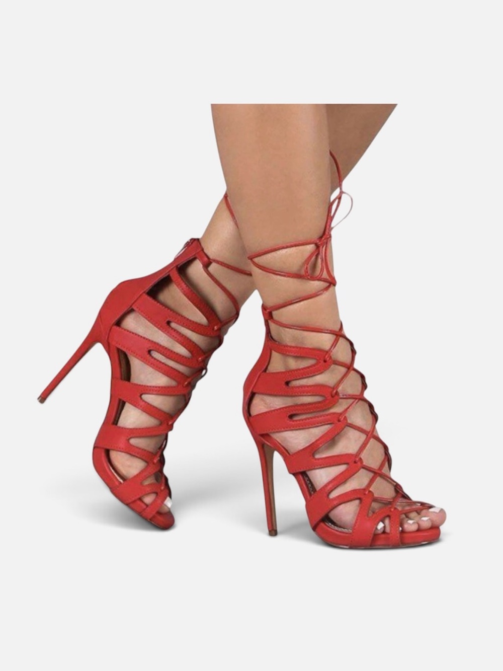 NWT [Liliana] Red Lace Up Heels